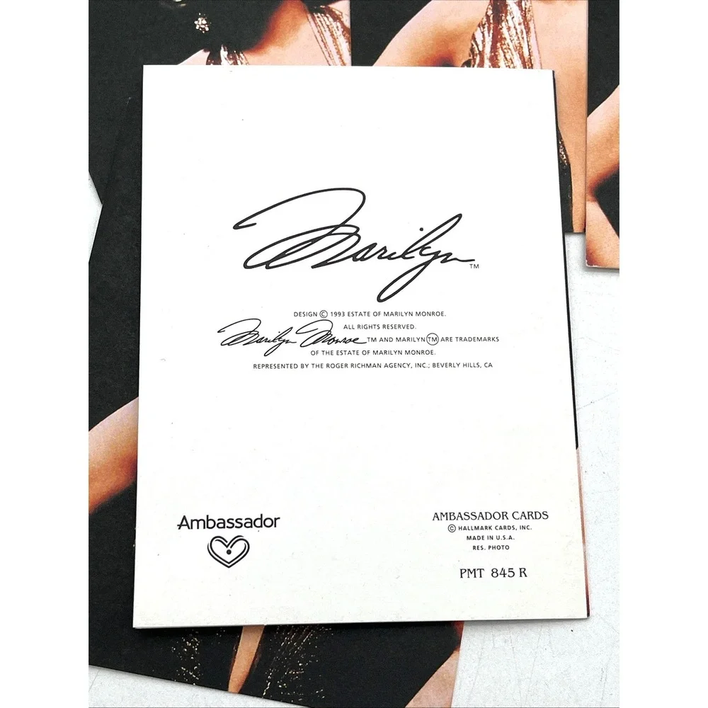 Lot‎ Of 5 Vtg 1993 Marilyn Monroe Greeting Invitation Cards Hallmark Ambassador